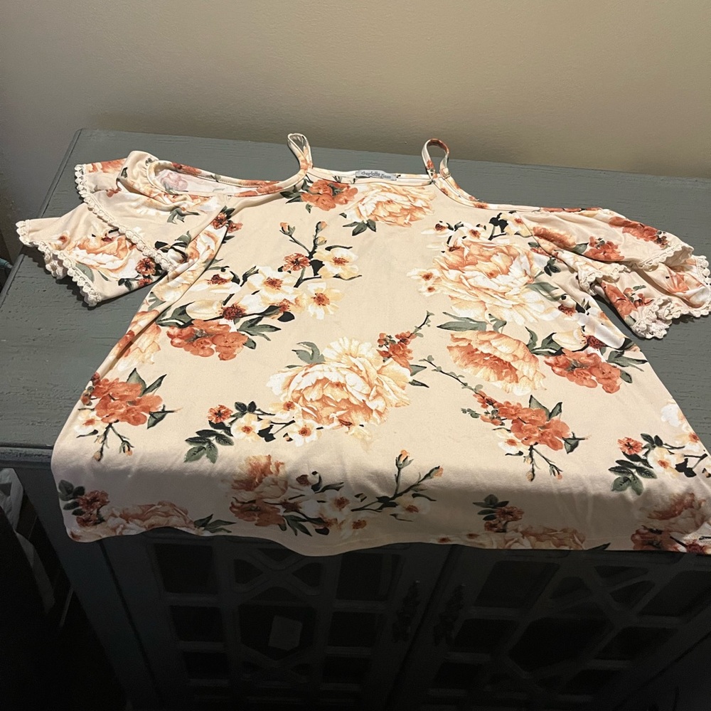 Charlotte Russe Medium floral off the shoulder blouse